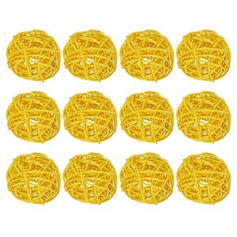 12 pc Wicker Rattan Balls 2 in for Vase Fillers Party Decorative