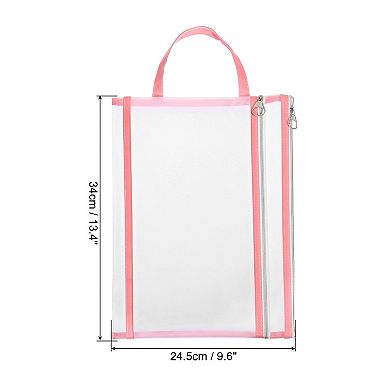 Nylon Document Zip Pouch with Handle A4 Mesh Clear Files Bag for Office Business