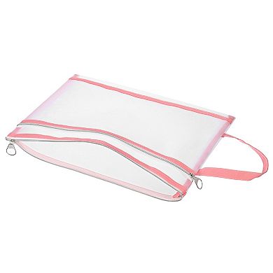 Nylon Document Zip Pouch with Handle A4 Mesh Clear Files Bag for Office Business