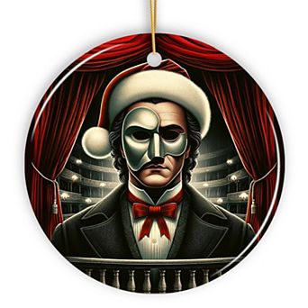 Phantom of the Opera Ceramic Ornament, Menacing Holiday Gift for Halloween Tree