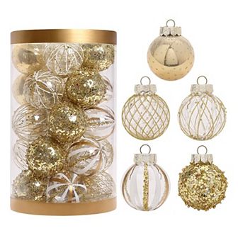 25 pc Christmas Balls Ornaments for Tree Decor, Christmas Tree Decorations Hanging Baubles