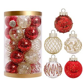25 pc Christmas Balls Ornaments for Tree Decor, Christmas Tree Decorations Hanging Baubles