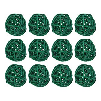 12 pc Wicker Rattan Balls 1.2 in for Vase Fillers Party Decorative