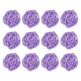 12 pc Wicker Rattan Balls 1.2 in for Vase Fillers Party Decorative