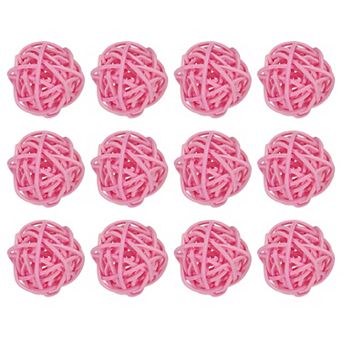 12 pc Wicker Rattan Balls 1.2 in for Vase Fillers Party Decorative