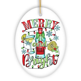 Merry and Bright Vodka Ornament, Gift and Decor for Vibrant Christmas Cocktail Celebration