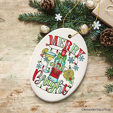 Merry and Bright Vodka Ornament, Gift and Decor for Vibrant Christmas Cocktail Celebration