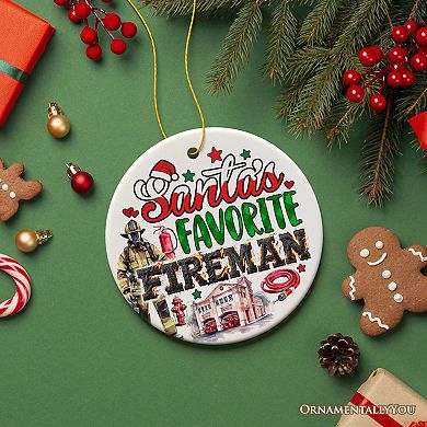 Santa's Favorite Firewoman Ornament, Artistic Christmas Appreciation Keepsake
