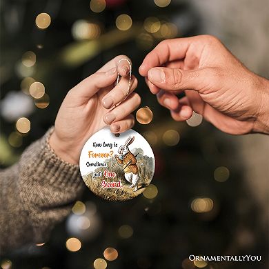 The White Rabbit How Long is Forever Quote Ornament, Vintage Alice's Adventures in Wonderland Christ