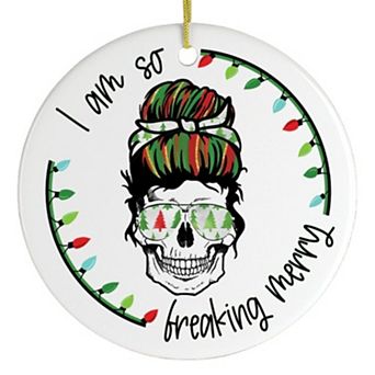 I am so Merry Skull Ornament
