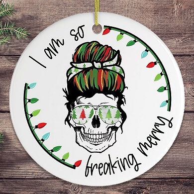 I am so Merry Skull Ornament