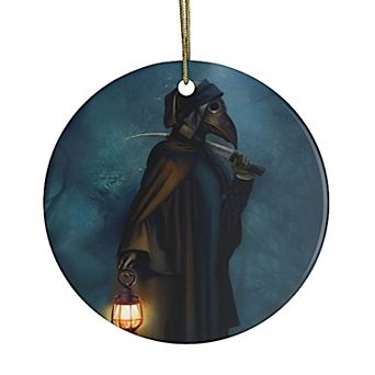 Plague Doctor Grim Reaper Ornament, Oval