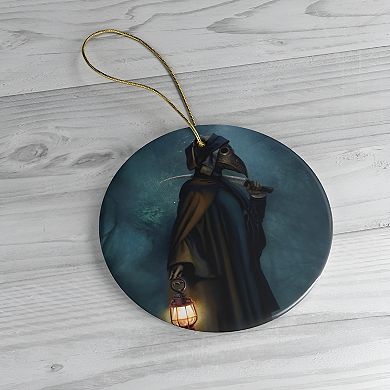 Plague Doctor Grim Reaper Ornament, Oval