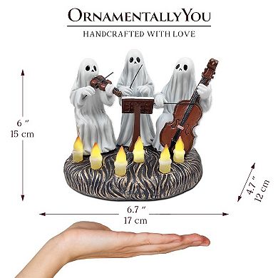 Ghostly Ensemble Trio Lighted Spooky Home Figurine, 5.5" LED Haunted Halloween Ghost Statue