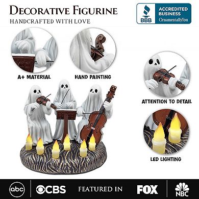 Ghostly Ensemble Trio Lighted Spooky Home Figurine, 5.5" LED Haunted Halloween Ghost Statue