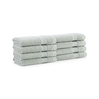 Aston & Arden Aegean Recycled Cotton Washcloths (8 Pack), 13x13, Solid