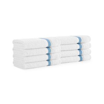 Aston & Arden Aegean Recycled Cotton Washcloths (8 Pack), 13x13, Striped