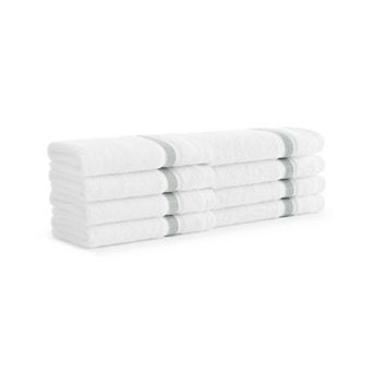 Aston & Arden Aegean Recycled Cotton Washcloths (8 Pack), 13x13, Striped