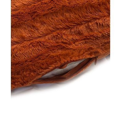 Cheer Collection Faux Fur Throw Pillow Cover - 18"x18"
