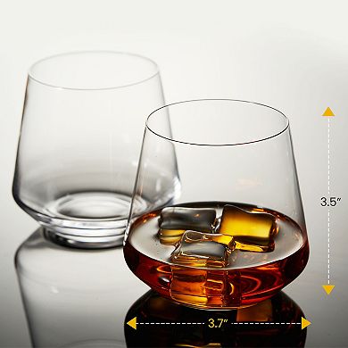 Berkware Lowball Whiskey Glasses - Tapered Whiskey Glasses (15.8oz) - Set Of 4