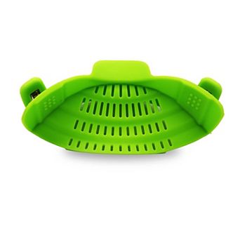 Cheer Collection Silicone Clip On Pot Strainer, Heat-resistant Snap-on, For Pasta, Etc