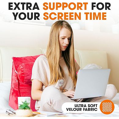Cheer Collection Tv Reading And Wedge Pillow With Detachable Bolster