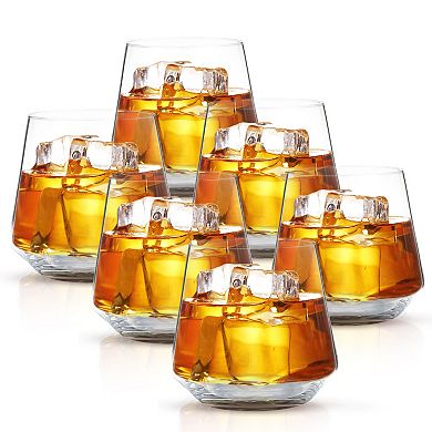 Berkware Lowball Whiskey Glasses - Tapered Whiskey Glasses (15.8oz) - Set Of 6