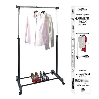 Black Stainless Steel Double Rod Clothes Rack