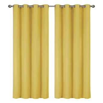 Set of Two 54" x 84" Insulated Grommet Top Blackout Curtain Panels
