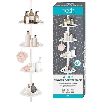 4-tier Rustproof Shower Caddy Corner For Bathtub Storage