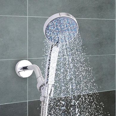 5-spray Pattern High Pressure 5 In. Wall Mount Handheld Shower Head With Stainless Hose