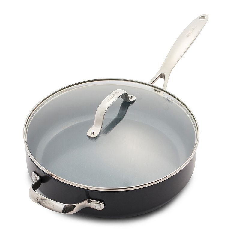 GreenPan Valencia Pro 4.5qt Ceramic Saute Pan with Helper Handle & Lid Black