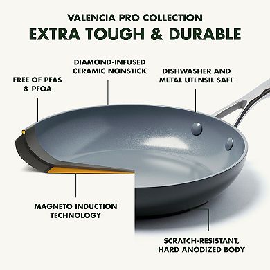 GreenPan Valencia Pro 4.5-qt. Hard Anodized Aluminum Ceramic Nonstick Sauté Pan with Lid