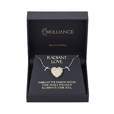 Brilliance 14k Gold Flash Plated Cubic Zirconia Baguette Heart Necklace