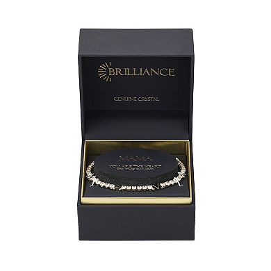 Brilliance 14k Gold Flash Plated Cubic Zirconia "Mama" Tennis Bracelet
