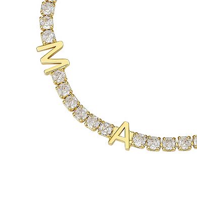 Brilliance 14k Gold Flash Plated Cubic Zirconia "Mama" Tennis Bracelet