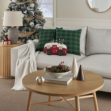 Mina Victory Holiday Plaid Camper Indoor 3-Piece Throw Pillows Set