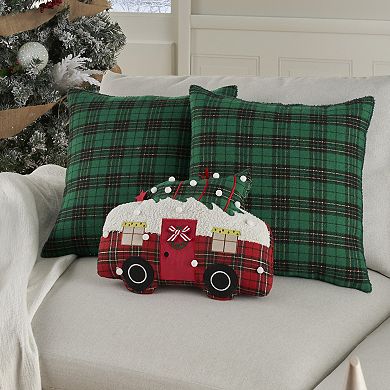 Mina Victory Holiday Plaid Camper Indoor 3-Piece Throw Pillows Set