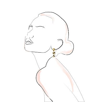 Emberly Gold Tone Hammered Pendants Linear Drop Earrings