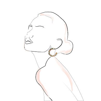 Emberly Gold Tone Multi Color Acetate C Hoop Earrings