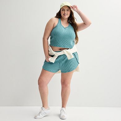 Juniors' Plus SO® High Rise Waffle Knit Dolphin Shorts