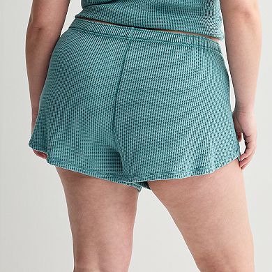 Juniors' Plus SO® High Rise Waffle Knit Dolphin Shorts