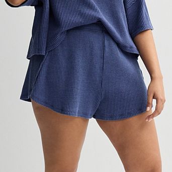 Juniors' Plus SO® High Rise Waffle Knit Dolphin Shorts