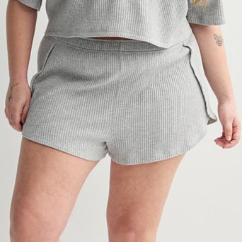 Juniors' Plus SO® High Rise Waffle Knit Dolphin Shorts