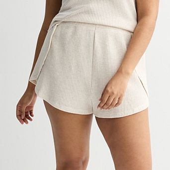 Juniors' Plus SO® High Rise Waffle Knit Dolphin Shorts