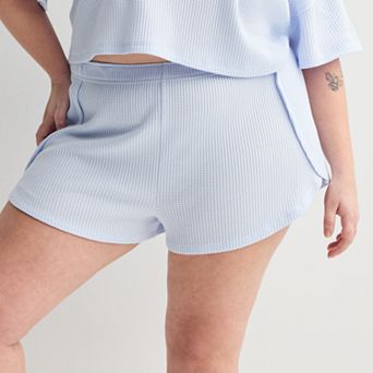 Juniors' Plus SO® High Rise Waffle Knit Dolphin Shorts