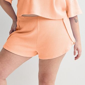 Juniors' Plus SO® High Rise Waffle Knit Dolphin Shorts