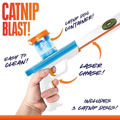 Nerf Cat Catnip Disc Blaster with Light Beam and 3 Catnip Discs