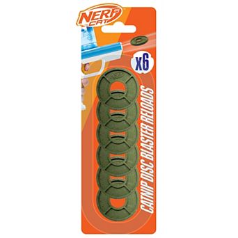 Nerf Cat Catnip Disc Blaster Reloads 6 pk Interactive Pet Toy