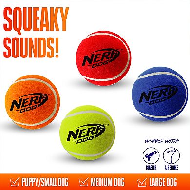 Nerf Dog Squeaky Tennis Balls 4-pk. Interactive Pet Toy
